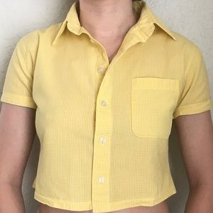 American Apprel Cropped Gingham Shirt
